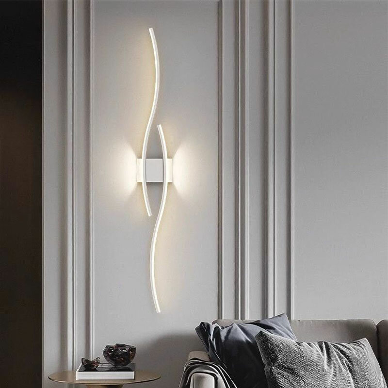 Minimalist Bedroom LED Wall Lamps Decor for Sofa Background Interior Wall Lights Wall Sconce for Corridor Aisle Black White Gold