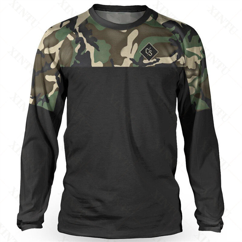 Camisa Respirável de Cavaleiro Solto para Homens, Terno DH Motocross Downhill, Camiseta Respirável MTB Mountain Bike, Camisola de Manga Longa LGRA