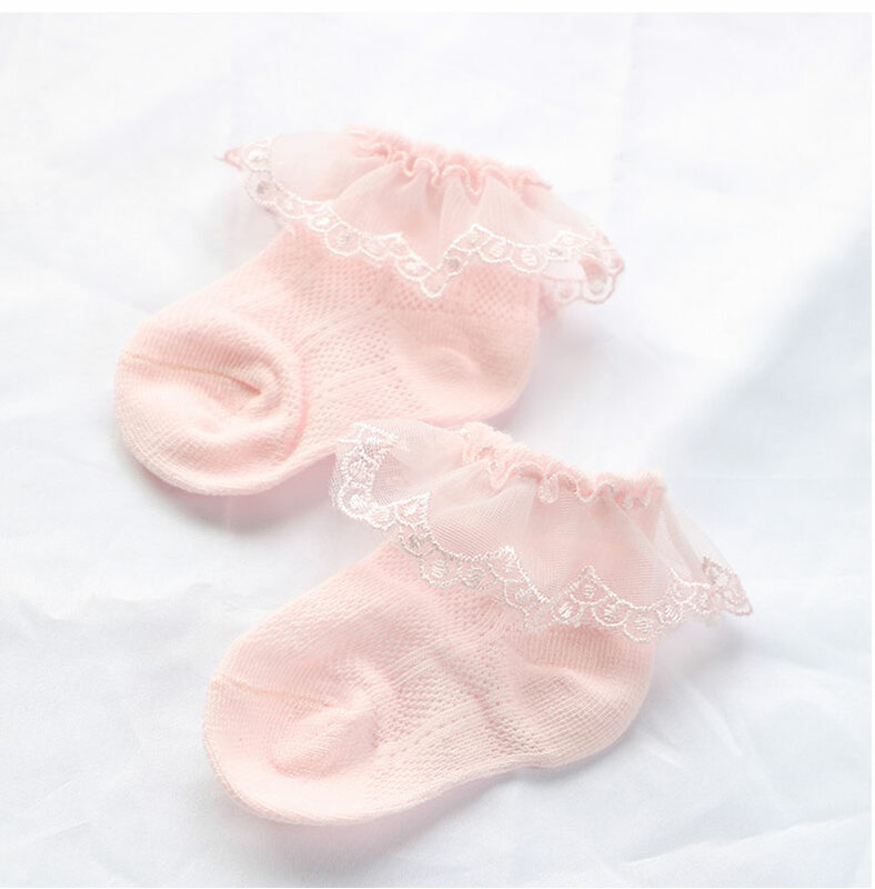 Белые детские носки для девочек летние тонкие сетчатые дышащие красивые носки весна-осень детские танцевальные кружевные милые носки принцессы