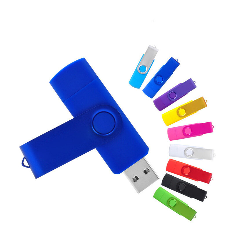Tùy Chỉnh Logo Đôi Sử Dụng Android OTG USB Bút 4Gb 8Gb 16Gb 32Gb 64gb USB 2.0 Pendrive Đèn Micro USB