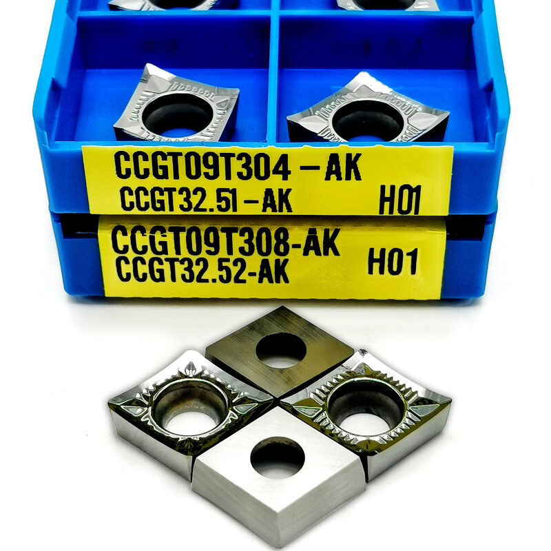 10PCS CCGT09T304 CCGT09T308 AK H01 Aluminum External turning tool lathe tool Turning insert CNC high quality Cutting Tools