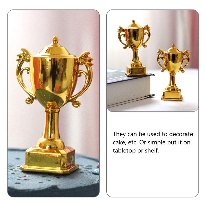 Prêmios e Troféus em Miniatura Plástica, Decorações do Troféu do Bolo, Ornamento para Crianças, Decoração, 8 Pcs