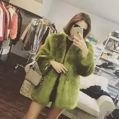 Novo estilo high-end moda feminina casaco de pele falsa 17s3