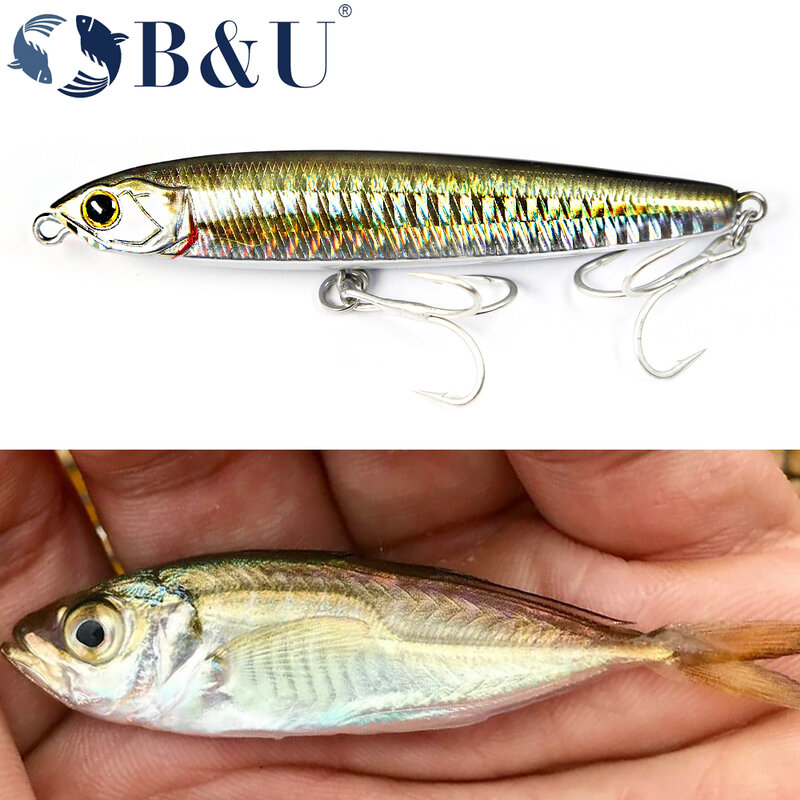 B&U 3D Printing Pencil Sinking Fishing Lure 25g Bass Fishing Tackle Fishing Accessories Saltwater Lures Fish Bait Trolling Lure