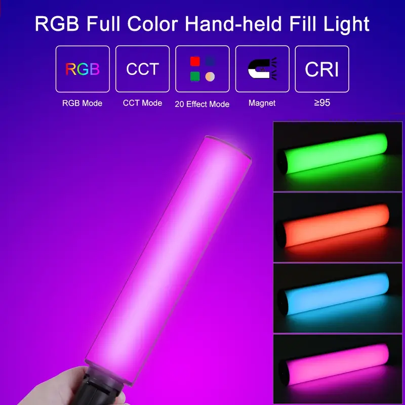 AKIMID Portable Handheld Fill Light Photography Shooting Fill Light Stick Live Streaming Outdoor LED Full Color Nightscape