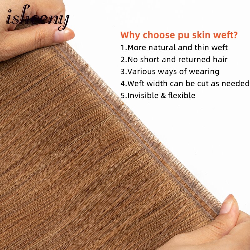 Isheeny proste długie włosy wątku taśmy 12 "-22" niewidzialny kosmyk skóry doczepy z ludzkich włosów naturalne wstrzyknięcie wiązki włosów 100g