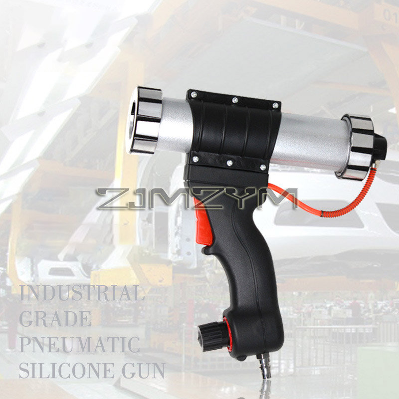 Pistola de cola de vidro pneumático com medidor, velocidade ajustável, Hard Glue Silicone Gun, NT-8002, 300ml, 6.8Bar