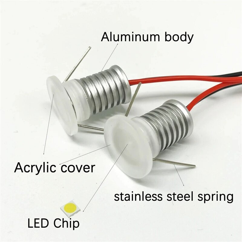 Мини-светильник с регулируемой яркостью, 1 Вт, 12 В, 15 мм