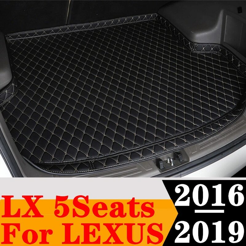 Lexus lx用の車のトランクカバー,リアカーゴプロテクター,テールブートトレイ,荷物パッド,サイドライナー,5席,2019, 2018, 2017, 2016