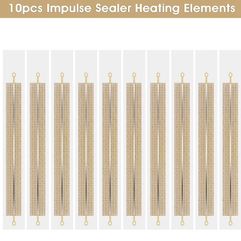 10Pcs 8 Inch Heat Seal Strips Replacement Elements Grip Impulse Sealer Heating Elements Silver