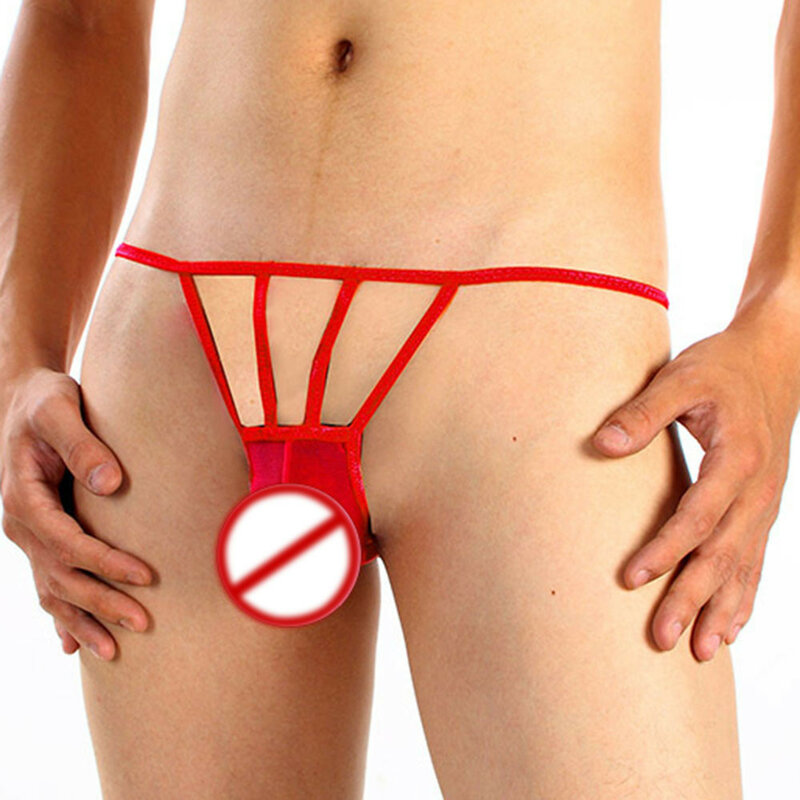Seksowne męskie siateczkowe stringi majtki niskie majtki oddychające T-plecy Bikini bielizna gejowska