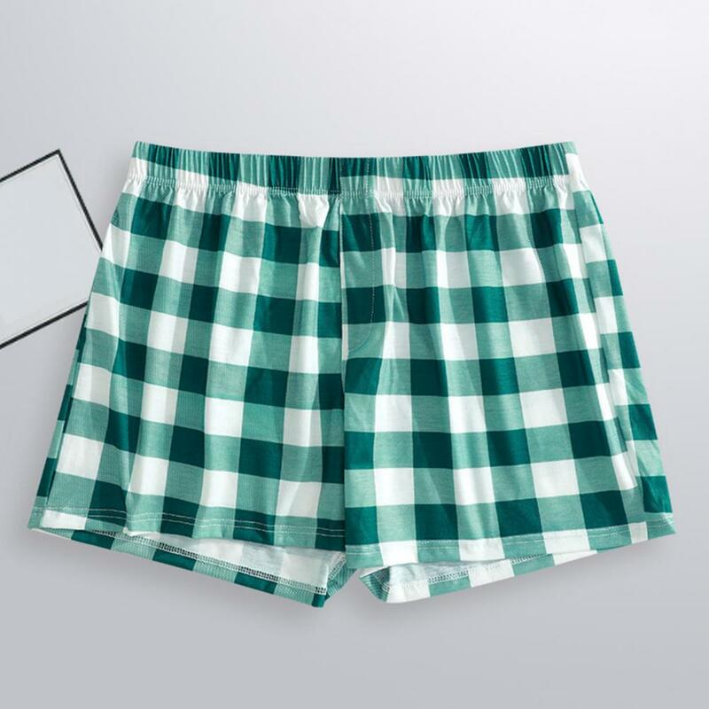 Comfortabele Shorts Met Geruite Print Pyjama 'S Voor Dames Heren Elastische Taille Nachtkleding Loungebroek Unisex Micro Om Te Slapen