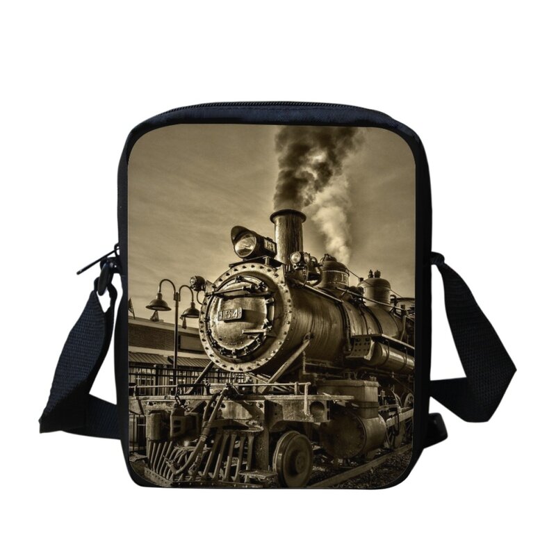 Kids Crossbody Bags Hot New Moving Train Pattern Printed Shoulder Bag Casual Daily Travel Adjustable Small Messenger School Bag