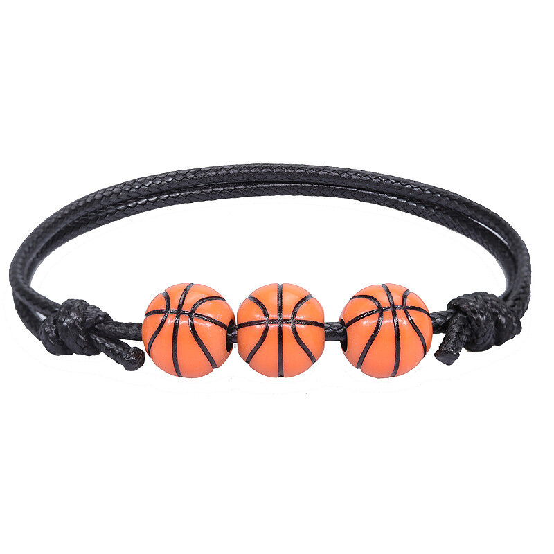 5Pcs Football Basketball Tennis Rugby Adjustable Sport Beads Ball Bracelet For Outdoor Gift