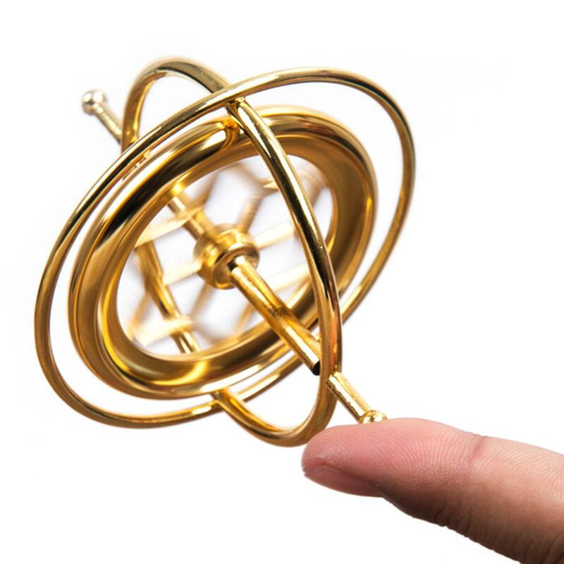 Giroskop ujung jari penyeimbang-sendiri Mini giroskop jari logam Gyro pengurang tekanan klasik mainan edukasi untuk hadiah anak-anak