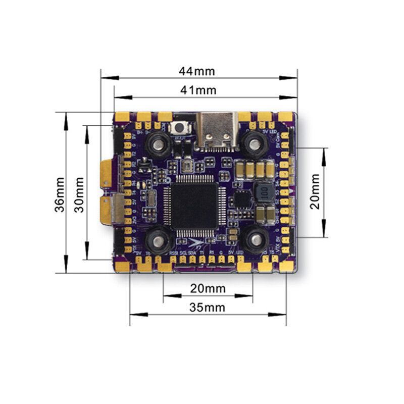 Flycolor F7 MINI Flight Controller / Raptor 5 Mini Tower 60A 4-IN-1 ESC 3-6S ARM 32-bit Cortex MCU STM32G0 per FPV Drone