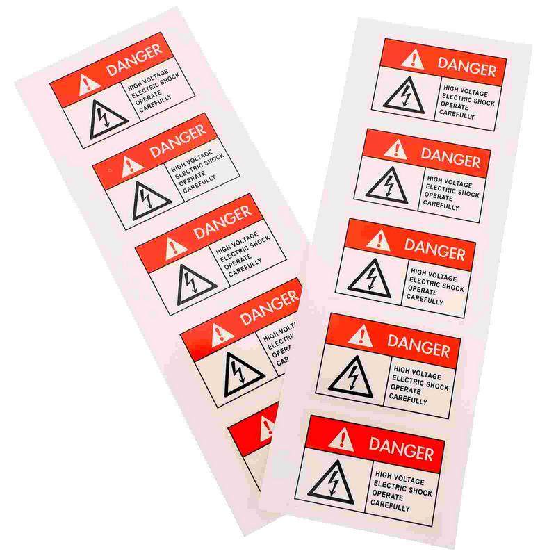 10Pcs Danger Warning Labels High Voltage Electirc Operate Carefully Decal Safety Warning Sign Label for Safety 60x40CM