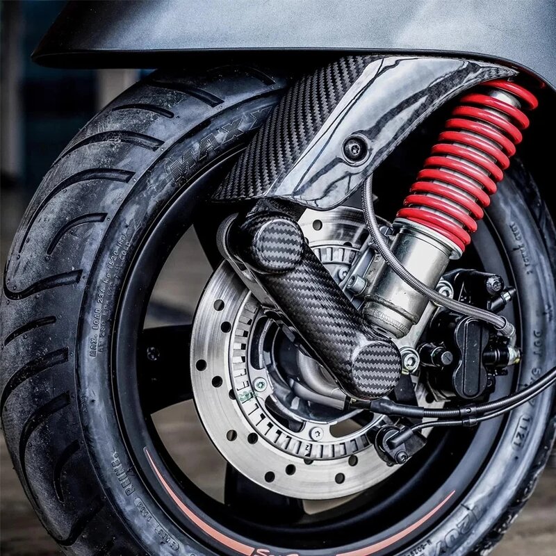 Voor Vespa Gts300 Gts250 Motorfiets Voorwiel Rocker Schokdemper Cover 3k100% Carbon Fiber Beschermkap