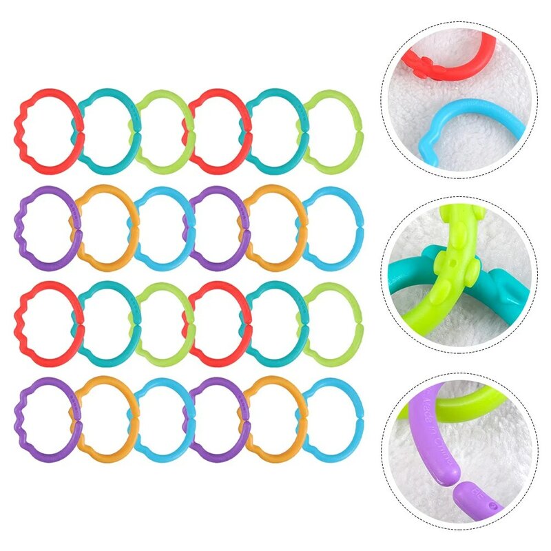 48 Stück greifen Jungen Jungen Spielzeug für Kleinkinder für Kleinkinder Verbindungs ring Säugling Backenzahn Baby Ringe Plastiks pielzeug tröstlich