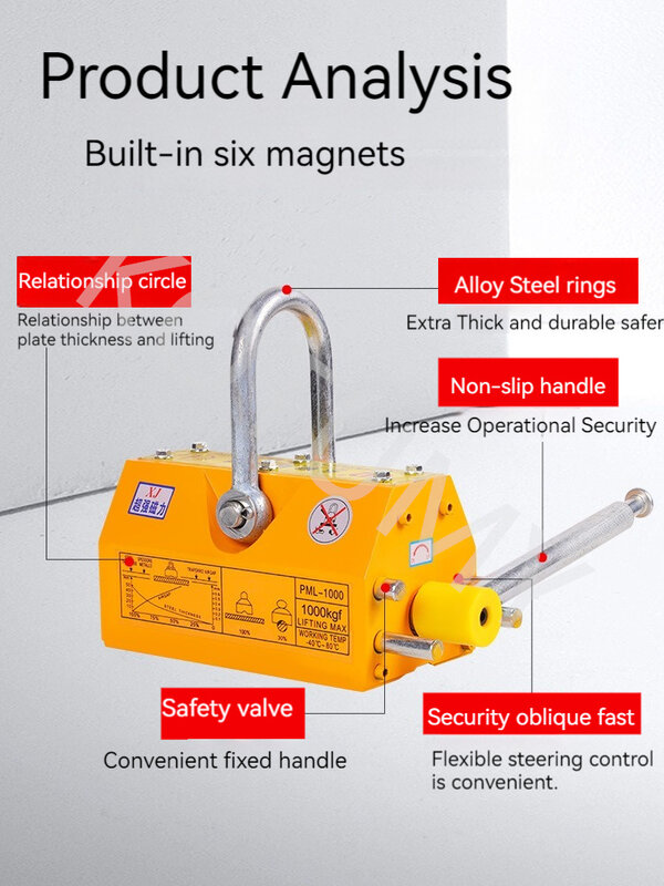 Magnes trwały podnośnik narzędzie do podnoszenia magnetyczny dźwig dźwigowy nowy 100KG/200KG