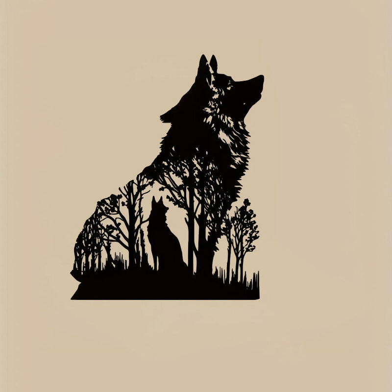 هالوين أسود الذئب الجدار ، الحرف الفنية المعدنية ، 1 * زخرفة