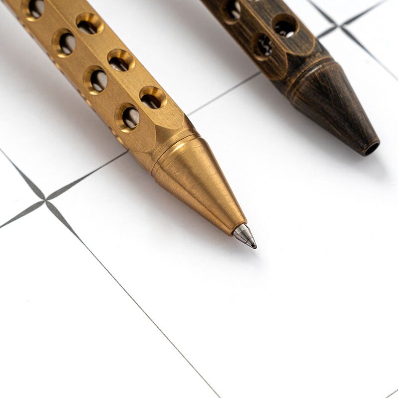 Penna a bullone con penna in ottone massiccio penna in metallo con 2 ricariche di inchiostro nero, con scatola regalo per laurea, compleanno