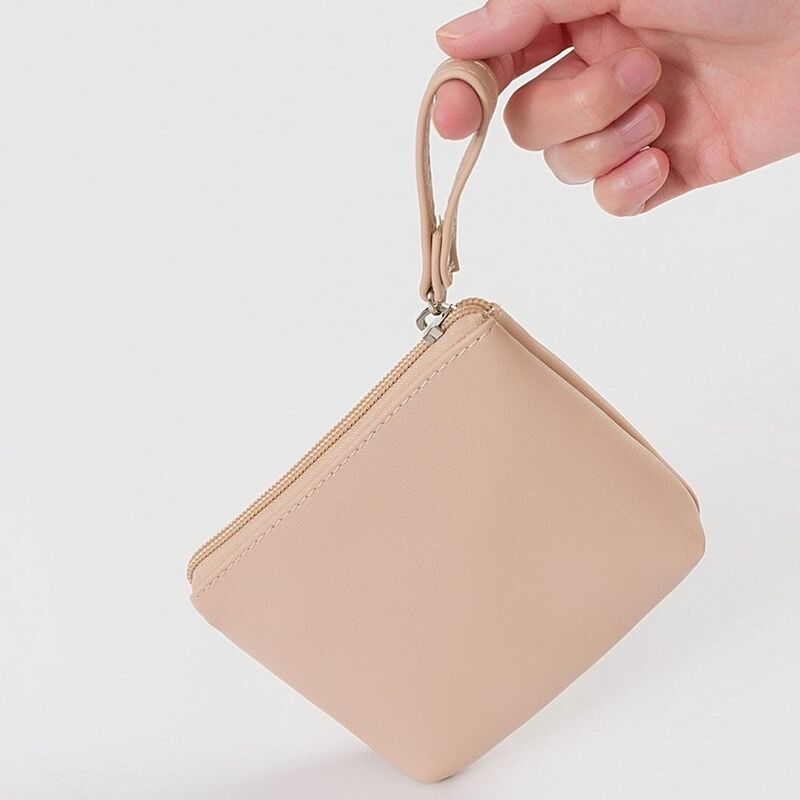 Zipper Mini Storage Bag High-quality Portable Waterproof Coin Purse Mini PU Leather Makeup Bag