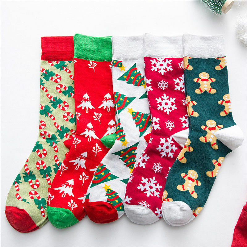 1 Paar Baumwolle Cartoon Paar warme Keks Mann Schneeflocke Frauen kurze Rohr Socken Jahreszeiten Winter Socken langsam thermische Weihnachts geschenk