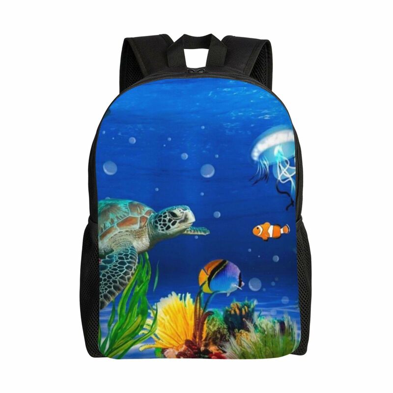 Школьный рюкзак для мальчиков и девочек, детский рюкзак с тропическими рыбками и 3D принтом, с боковым карманом, сумки для книг 16 дюймов для подростков