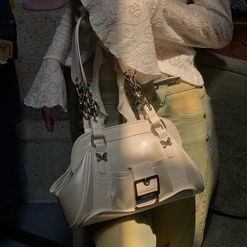 HAEX-Sacs à main de luxe en cuir PU pour femmes, sacs sous les bras pour dames, sac Y2K, shoppers, nouveau design, 2024