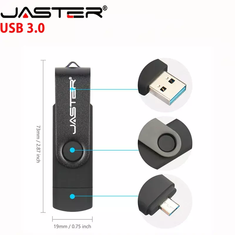 JASTER-unidad Flash USB 3,0 OTG, Pendrive de alta velocidad de 128GB, 64GB, 4GB, 16GB, 32GB, para móvil Android