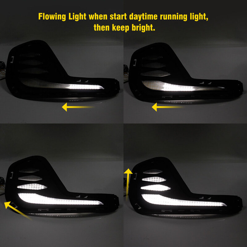 Luz diurna, Turn Signal Lights, Fog Lamp Cover, LED DRL Front Car Styling para Chevrolet Cavalier 2020 2021 2022