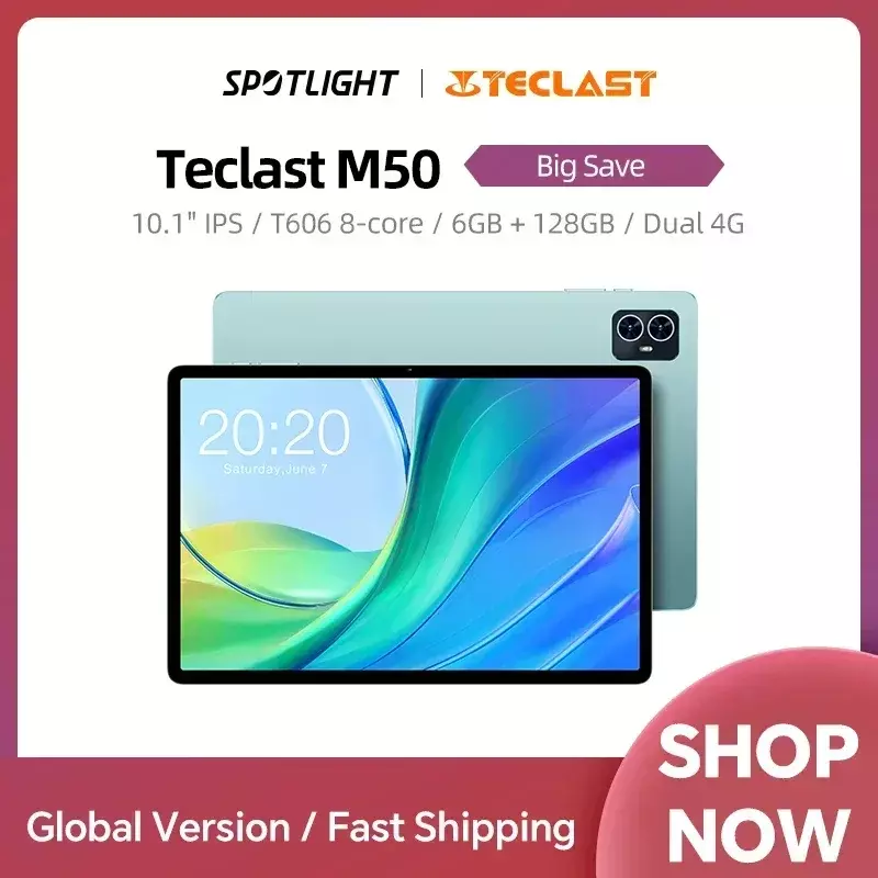 Teclast M50 Tablet Android 13 T606 6GB RAM 128GB ROM 10.1" Tablets PC Incell Fully Laminated VoLTE Dual 4G 13MP AI Camera 450g