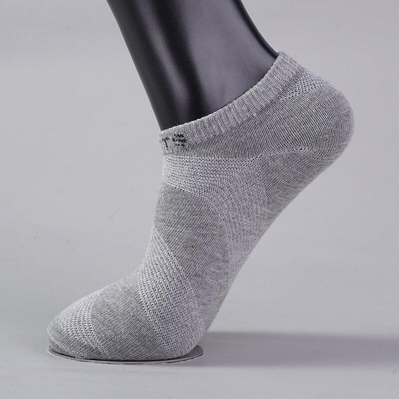Calcetines tobilleros de algodón transpirable para hombre, medias deportivas de malla, informales, corte fino, talla 38-46, alta calidad, 5 pares