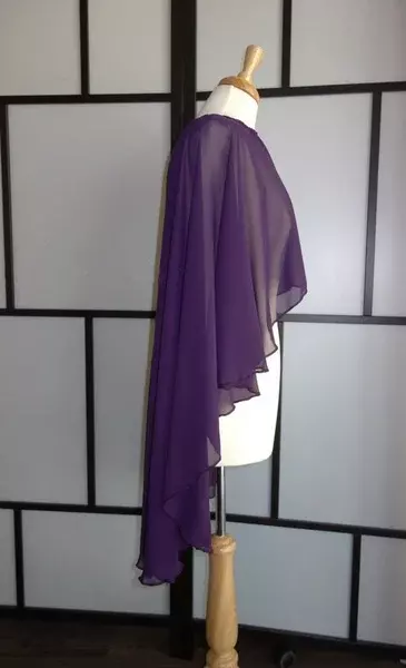 Cape en mousseline de soie pour les patients, châle de mariée, enveloppement violet, grande taille