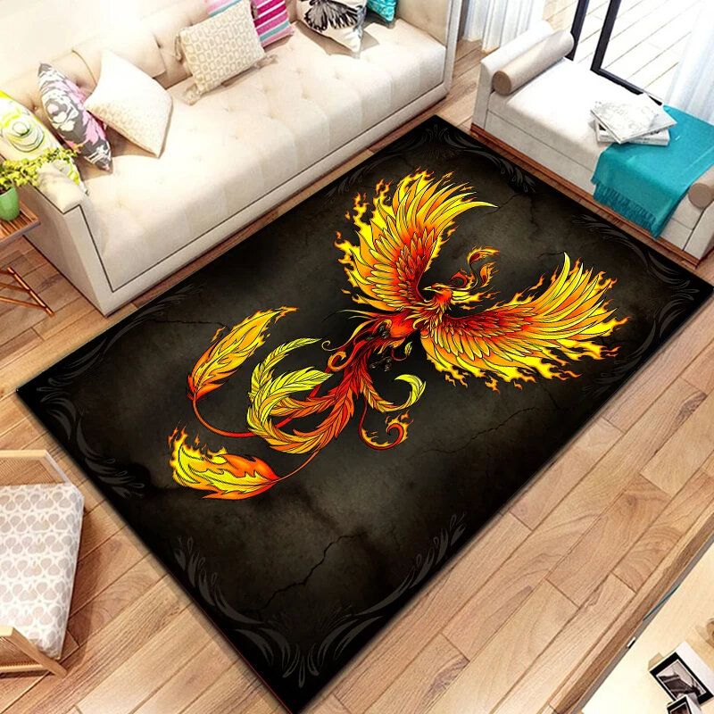 Fantasy Phoenix karpet sihir burung cetak ruang tamu karpet lembut Non-Slip tikar lantai untuk kamar tidur ruang cucian kantor dekorasi keset
