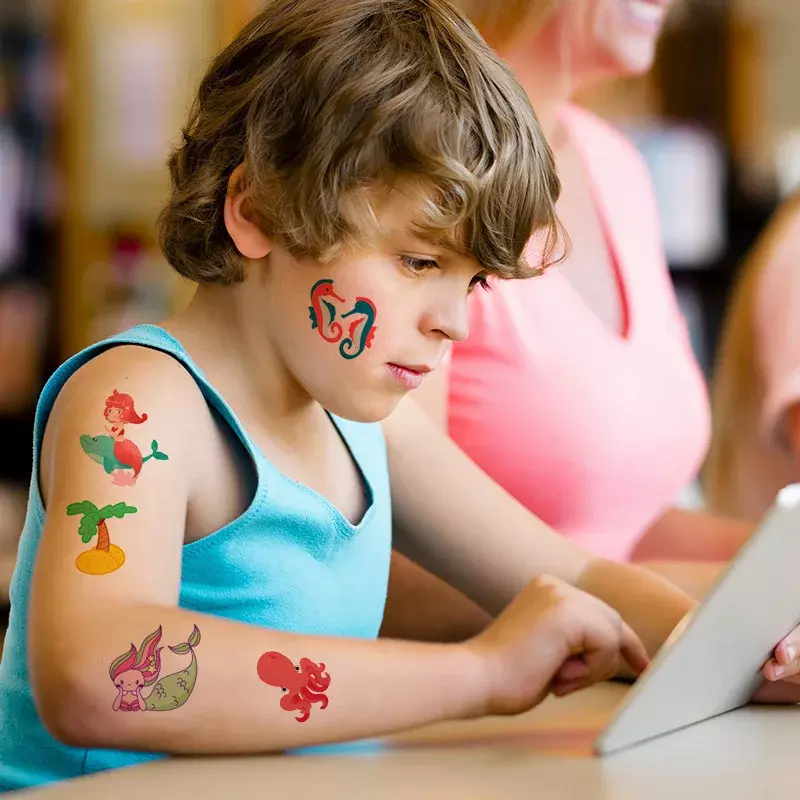 Tatouages Temporaires pour Enfants, Faux Autocollants de Dessin Animé pour Garçon et Fille, pour Bras et Mains, pour Anniversaire