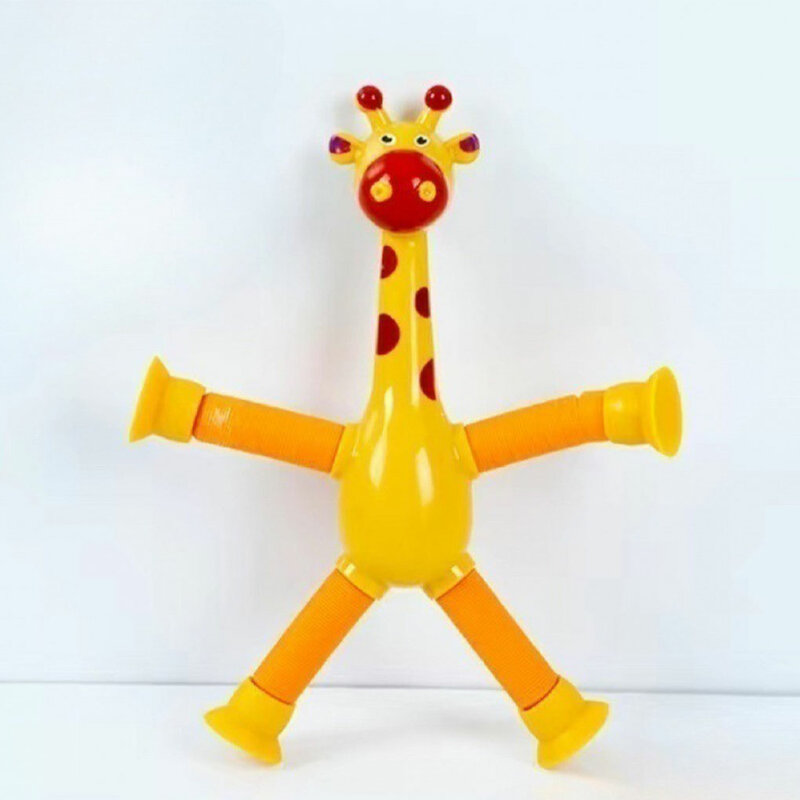4x Suction Cup Base Educational Suction Cup Giraffe Toy Gifts Telescopic Suction Cup Giraffe Toy