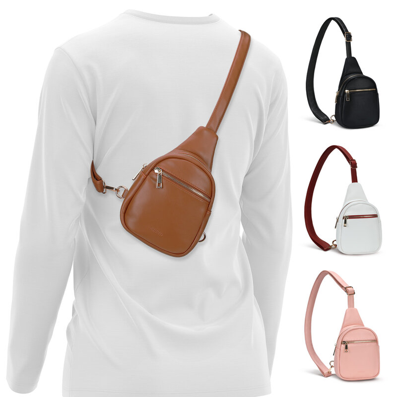 Кожаные сумки-слинги для женщин, забавные водонепроницаемые сумочки через плечо, розовые нагрудные мешки для покупок