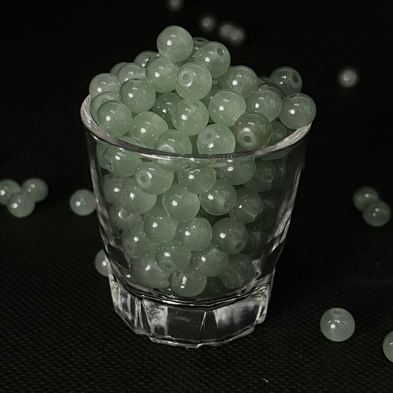 Rodada Glass Beads para Crafting, DIY Pulseira e Colar Acessórios, 8mm