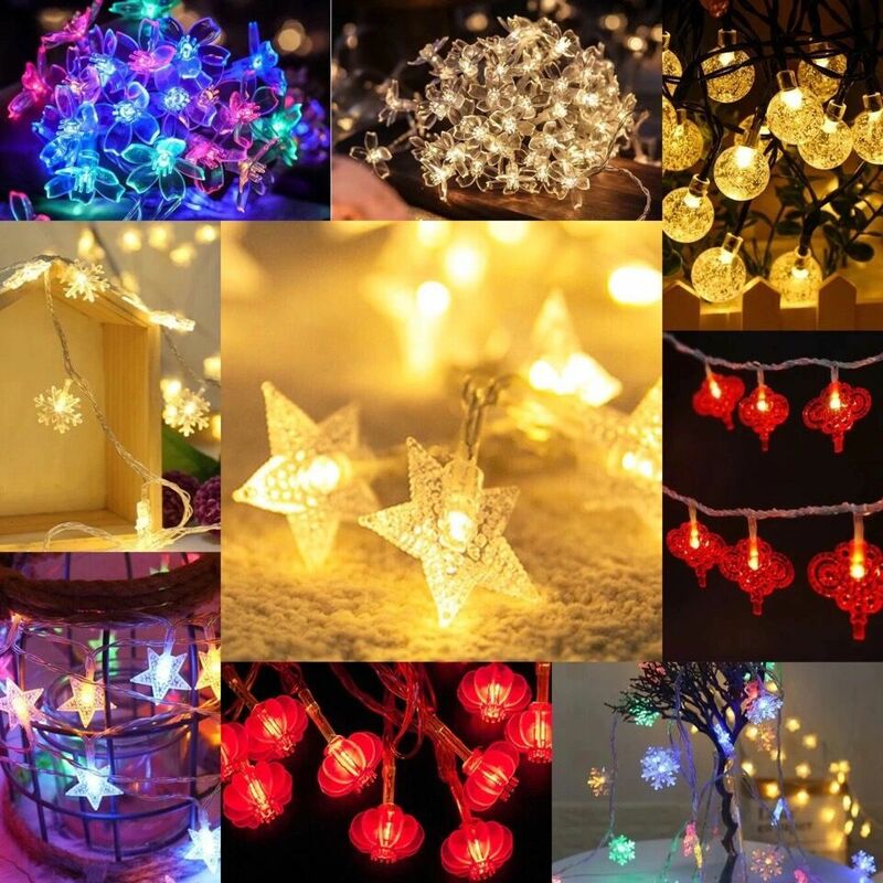 أضواء سلسلة LED مقاوم للماء مع الكرة طاقة البطارية ، مصابيح جارلاند ، أضواء الجنية ، في الهواء الطلق ، الزفاف ، حديقة ، ديكور عيد الميلاد ، حفلة منزلية