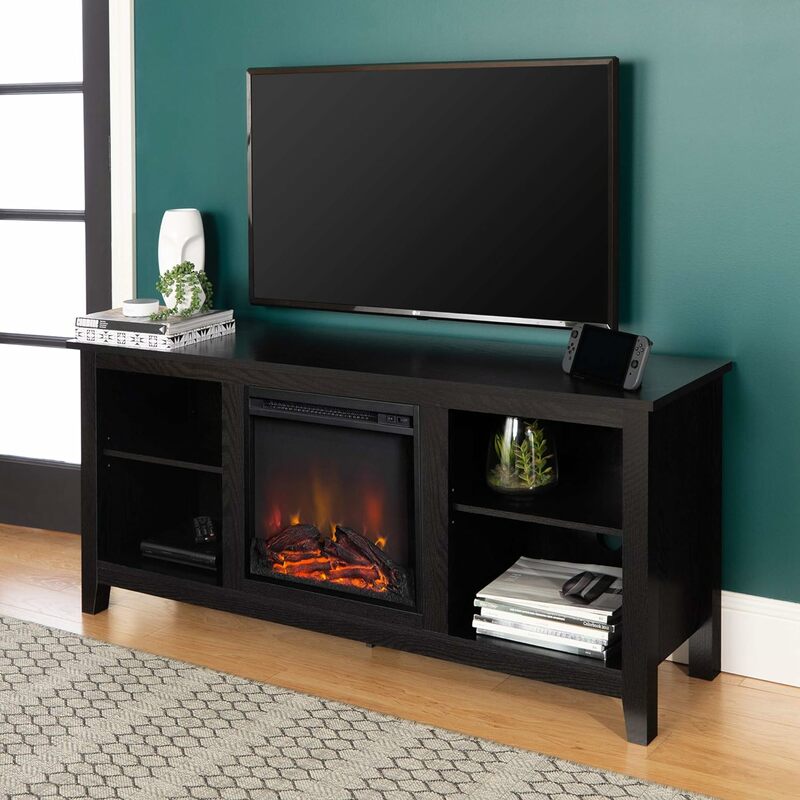 新しいwrenクラシック4 cubby暖炉テレビスタンド (tvs用) 、最大65インチ、58インチ、黒、米国