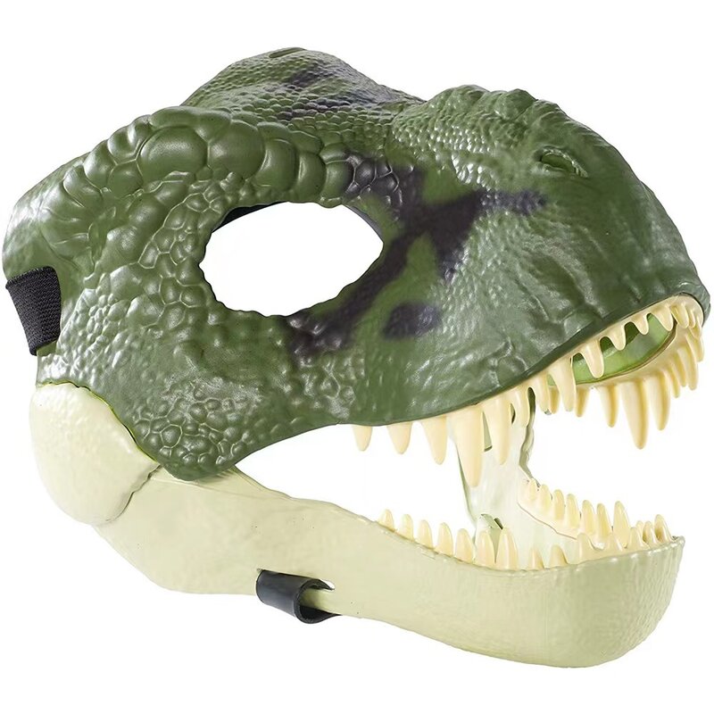 Dinossauro movendo a boca máscara festa de halloween natal animal dinossauro máscara capa
