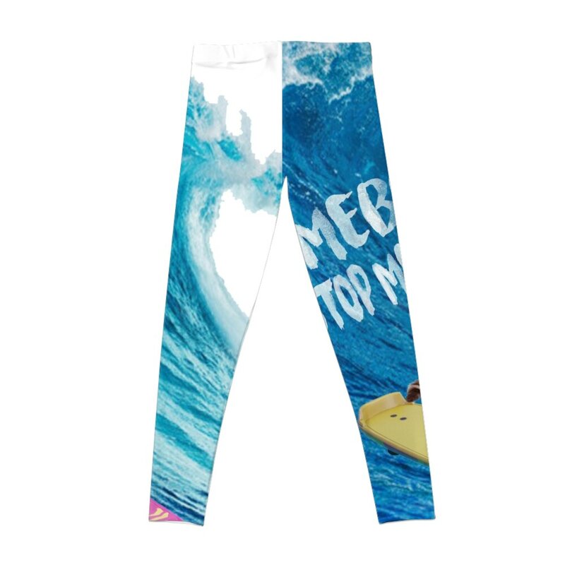 Pantalones deportivos con estampado de olas oceánicas para mujer, mallas deportivas con diseño de Gato Azul para surfear, Fitness, gimnasio