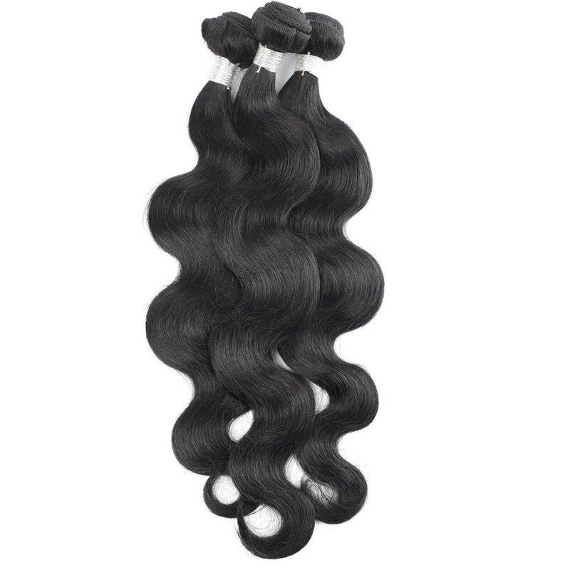 Indian Body Wave 3 Bundles 100% Human Hair Weave Bundles 8-28Inch Natural Color Non-Remy Hair Extensions