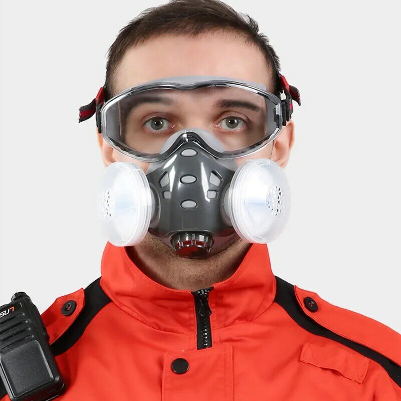 Maschera antipolvere con filtro maschera protettiva in cotone per la decorazione respiratore chimico con particolato Smog