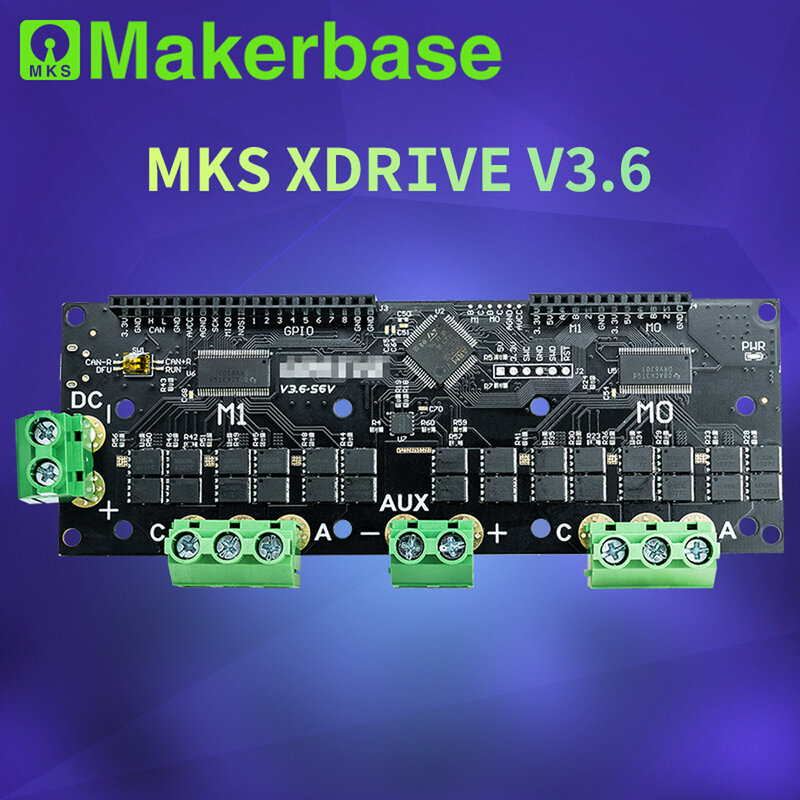 Makerbase XDrive3.6 56V High-Precision Brushless Servo Motor Controller,Based On ODrive3.6 Upgrade.