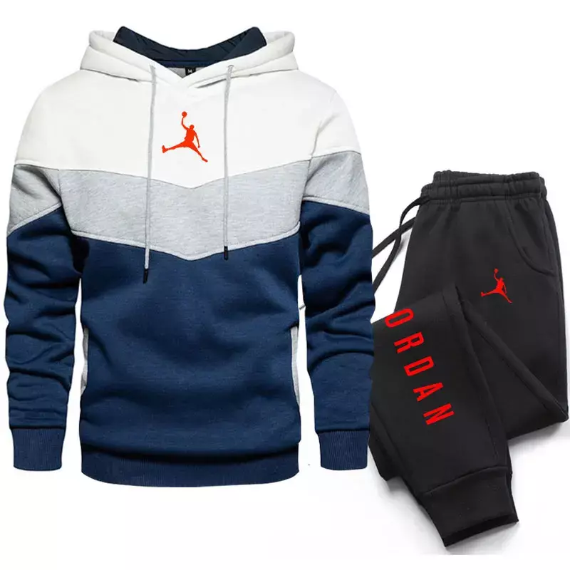 Костюм спортивный мужской с надписью, Повседневный пуловер, Свитшот и штаны, комплект из 2 предметов