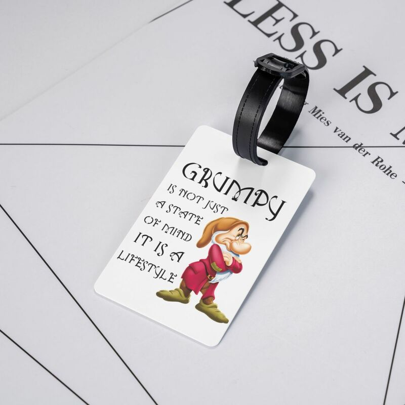 Grumpy Dwarf Snow White Luggage Tag Baggage Tags Privacy Cover Name ID Card