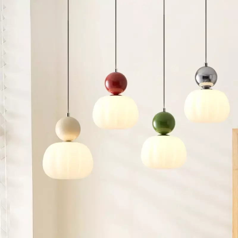 Nordic Pendant Light LED Macaroon Hanging Lamps For Ceiling Bedroom Bedside Living Room Minimalist Home Interior Decor Luminaire